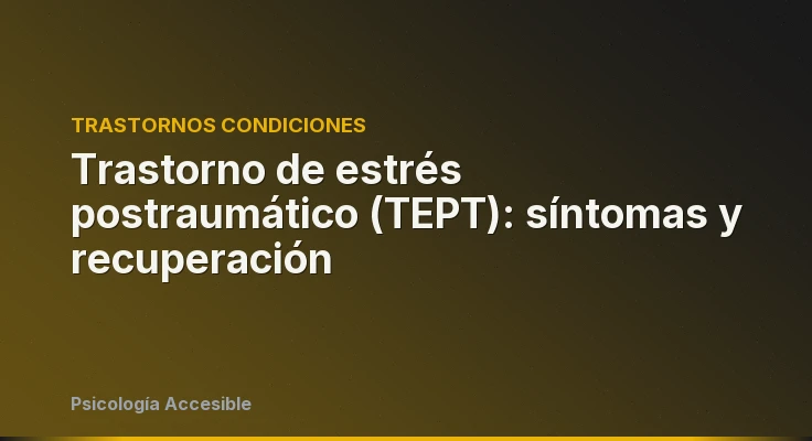 Trastorno de estrés postraumático (TEPT): síntomas y recuperación
